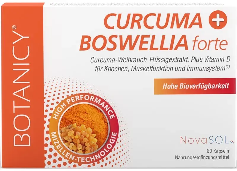 Botanicy CURCUMA BOSWELLIA Forte Kapseln mit Pflanzenextrakten 60 KAP