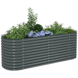 vidaXL Garten-Hochbeet verzinkter Stahl 240 x 80 x 81 cm Grau