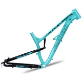 Fahrradrahmen 27,5er Softtail Mountainbike-Rahmen 16'' Aluminiumlegierung Scheibenbremse Fahrradrahmen Schnellspanner 135mm BB68MM Rahmen(Blue)