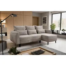 kaiser möbel Ecksofa Selio mit Schlaffunktion und Bettzeugcontainer Beige Rechts - Beige