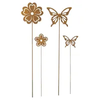 Frank Flechtwaren Gartendeko, Schmetterling, Gartenstecker, Dekostecker, Stecker Blume &