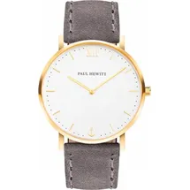 Paul Hewitt SA Grau/Gold Leder 36 mm PH-SA-SM-W-13S