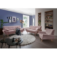 Home Affaire Polstergarnitur »Basta«, (3 tlg.), Komfortable Wellenunterfederung rosa
