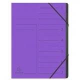 Exacompta Ordnungsmappe mit Gummizug, innen schwarz, 7 Fächer violett
