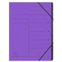 Exacompta Ordnungsmappe mit Gummizug, innen schwarz, 7 Fächer violett