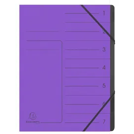 Exacompta Ordnungsmappe mit Gummizug, innen schwarz, 7 Fächer violett