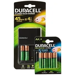 Akku Ladegerät (inkl. 2AA 1.300mAh Akkus + 2AAA 750mAh Akkus) *Duracell*