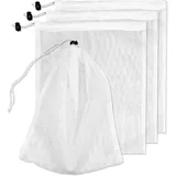 Set Mit 4 Ersatz-netzbeuteln Für Poolsauger, Netzbeutel Für Pool-laubsauger Mit Kordelzugverschluss, Filterbeutel Für Poolsauger, Geeignet Für Schwimmbäder, Aquarien Und Teiche, Sammeln Abgestorbene B