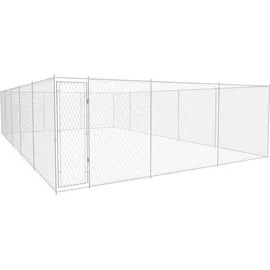 vidaXL Outdoor-Hundezwinger 950 x 570 x 185 cm Stahl Silber