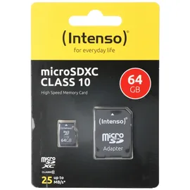 Intenso microSD Class 10 64 GB + microSD-Adapter