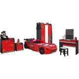Aileenstore Kinderzimmer Komplett Set Jugendzimmer Kindermöbel 5 teilig mit Autobett Rio (5 teiliges Set ohne Zubehör)