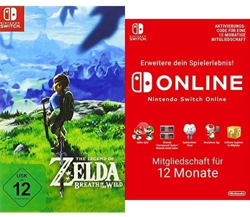 The Legend of Zelda: Breath of the Wild [Nintendo Switch] + Switch Online 12 Monate [Download Code]