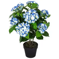 Homescapes Kunstpflanze Blau 'Hortensie' im Topf, 70 cm