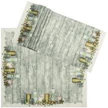 COM-FOUR com-four® 2-teiliges Tischdecken Set bestehend aus Tischdecke und Tischläufer im weihnachtlichen Design mit Kerzen (Kerzen - Set)