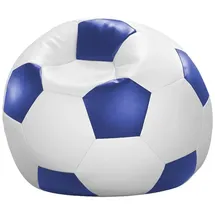 Linke Licardo Fußball-Sitzsack Kunstleder Ø 90 cm in Verschiedenen Farben, Farbe: Weiß/Schwarz