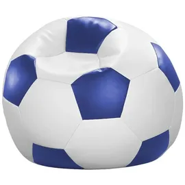 Linke Licardo Fußball-Sitzsack Kunstleder Ø 90 cm in Verschiedenen Farben, Farbe: Weiß/Schwarz