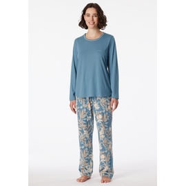SCHIESSER Comfort Nightwear Schlafanzug, lang, für Damen, BLAUGRAU, 44
