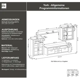Set One by Musterring Wohnwand »York« Set, 4 Stk. tlg. set one by Musterring weiß