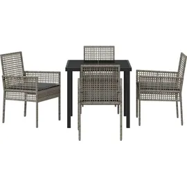 vidaXL Garten Essgruppe 5-tlg. Grau