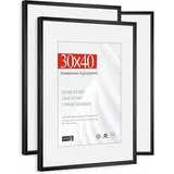luxuskollektion Bilderrahmen Passepartout schwarz 30x40 cm 3er Set