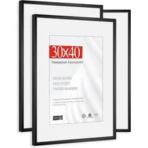 luxuskollektion Bilderrahmen Passepartout schwarz 30x40 cm 3er Set