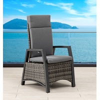 Gardissimo MEDAN XL Polyrattan Diningsessel Stuhl verstellbar blackpearl