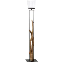 Eisen Windllicht Ludowik mit Holz