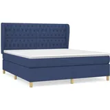 vidaXL Boxspringbett mit Matratze Blau 180x200 cm Stoff