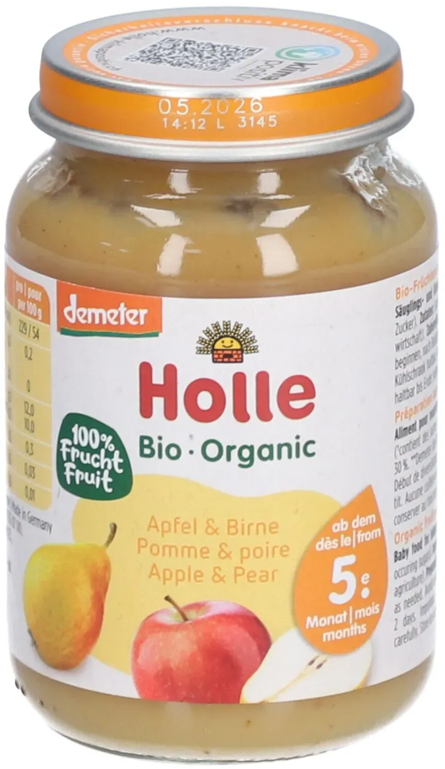 Holle Apfel und Birne Glas 190 g