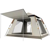 FGYAHOKN Wurfzelt Pop Up Zelt 200x200x145cm, 3-4 Personen Camping Zelt, Campingzelt Für Familien, Doppelschicht Wasserdicht Winddichte Ultraleichte Sofortzelt, Zelt Für Camping, Rucksackreisen