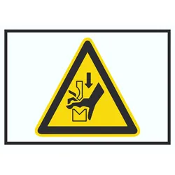 HB-Druck Achtung Quetschgefahr zwischen Werkzeugen einer Presse Symbol A6 (105x148mm) Schild