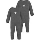 normani Outdoor Sports 2er Pack Baby Merino Strampler Tangoio in Anthrazit | Gr.: 62