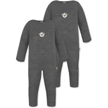 normani Outdoor Sports 2er Pack Baby Merino Strampler Tangoio in Anthrazit | Gr.: 62