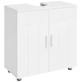 EUGAD Waschbeckenunterschrank (1-St) Landhausstil, MDF, 60x60x30 cm, Weiß weiß 60 cm x 60 cm x 30 cm