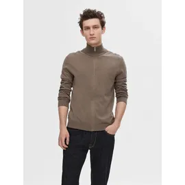 Selected HOMME Strickjacke »SLHBERG FULL ZIP CARDIGAN NOOS«, beige