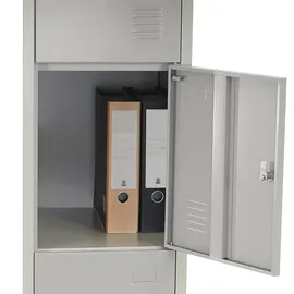 Mendler Schließfach Boston T163 180 x 38 x 45 cm Grau