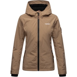 MARIKOO Damen Sportliche Outdoorjacke Übergangs Regenjacke mit Kapuze Brombeere