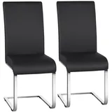 Yaheetech Esszimmerstuhl 2/4/6-er Küchenstuhl (2 St), Schwinger Polsterstuhl mit Ergonomischer Rückenlehne & Metallbeine schwarz