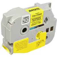 Ampertec P-Touch Band kompatibel zu TZe-FX651 schwarz auf gelb