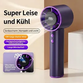 ajgvq Handventilator Mini 3 Stufen 9 Stunden USB Ventilator mit Akku, für Reisen, Büro, Outdoor-Kühlung