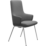 Polsterstuhl STRESSLESS "Laurel", grau (dunkelgrau dinamica, schwarz matt), B:58cm H:105cm T:60cm, Microfaser DINAMICA (88% Polyester, 12% Polyurethan), Stühle, Polsterstuhl, High Back mit Armlehne, Größe L, mit Beinen aus Stahl in Schwarz matt