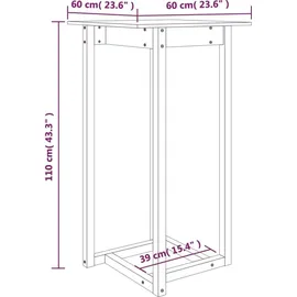 vidaXL Bartisch 60 x 60 x 110 cm Braun