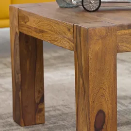 Wohnling Couchtisch dunkel-braun Sheesham 60 x 40 cm