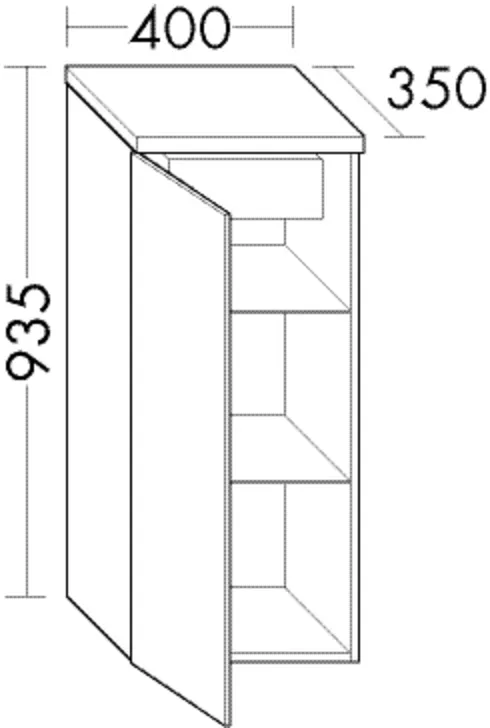 Burgbad Halbh.Schrank Sinea T. 935x400x350 Eiche Dekor Baumwolle, MHS484ERF6802 MHS484ERF6802