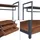 [en.casa] Larem Garderobenständer 180 x 84 x 40 cm Schwarz / Walnussoptik