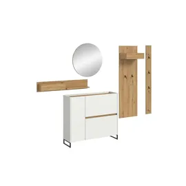 Möbel Kraft Drive Garderobenkombination 236x197x32 cm weiß