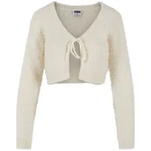 URBAN CLASSICS Tied Cropped Feather Strickjacke White Sand XL
