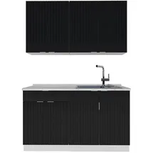 Vicco Küchenzeile Fame-Line 140 cm Schwarz/Weiß