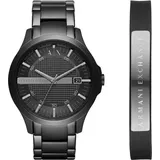 Giorgio Armani, Armbanduhr, Hampton, Schwarz, (Analoguhr, 46 mm)