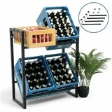 DanDiBo Ambiente Getränkekistenregal 4 Kisten mit Gitter Haken Metall 96597 Getränkeregal Kistenregal Getränkekistenhalter